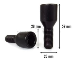 SK-Import Wielbouten 28mm Ster Staal (Diverse Maten & Kleuren)