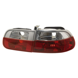 Set Achterlichten passend voor Honda Civic HB 3-deurs 1992-1995 - Rood/Kristal