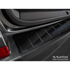 Zwart RVS Achterbumperprotector passend voor Volkswagen Caravelle T6 2015- & FL 2019- (met achterklep) 'Ribs'