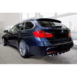 Zwart RVS Achterbumperprotector passend voor BMW 3-Serie (F31) Touring (incl. M-Pakket) 2012-2015 & Facelift 2015-2019 'STRONG EDITION'