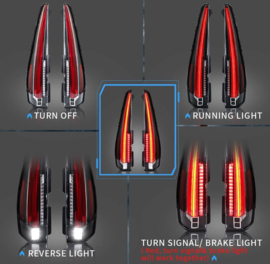 VLAND LED-achterlichten voor Cadillac Escalade 2007-2014 Kleur: Rood Helder