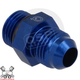Aluminium O-ring adapter male/male D12-D10 (D10=O-ring) Blauw