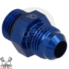 Aluminium O-ring adapter male/male D06-D08 (D08=o-ring) Blauw