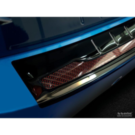 RVS Achterbumperprotector 'Deluxe' passend voor BMW X1 F48 2015-2022 'Performance' Zwart/Rood-Zwart Carbon