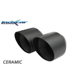 100% RVS Sportuitlaat passend voor Mini Cooper F55-F56 2.0S 192pk/JCW 231pk 2014- 2x90mm Ceramic Black Edition