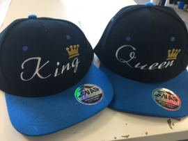 King & Queen Cap blauw/zwart (Kroon)