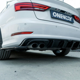 Oneway Achterbumperskirts (Hoeken) passend voor Audi S3 8V Sedan 2013-2016 - Glanzend zwart