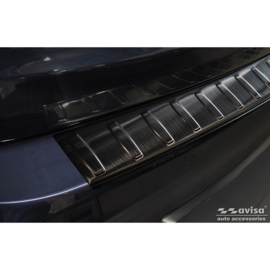 Zwart RVS Achterbumperprotector passend voor BMW 3-Serie (F31) Touring 2012-2015 & FL 2015-2019 'Ribs'