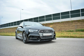 Maxton Design VOORSPLITTER V.1 AUDI S3 / A3 S-LINE 8V FL SEDAN Gloss Black
