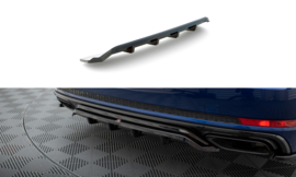 Maxton Design CENTRALE ACHTERSPLITTER (MET VERTICALE SPIJLEN) AUDI A4 COMPETITION B9 Gloss Black