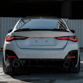 Oneway Achterspoiler passend voor BMW i4 G26 M-Pack 2021- & 4-Serie G26 M-Pack/M440i 2021- - Glanzend zwart