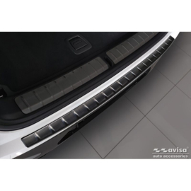 Zwart RVS Achterbumperprotector passend voor BMW X4 G02 FL 2021- met M-Pakket 'Ribs'