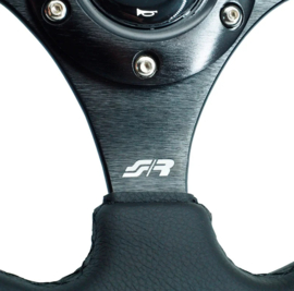 Simoni Racing Universeel Sportstuur 'Rolle' - Zwart Eco-Leder - Diameter 300mm