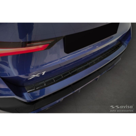 Echt 3D Carbon Achterbumperprotector passend voor BMW X1 met M-Pakket (U11) 2022- 'Ribs'