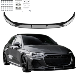 Oneway Voorspoilerlip passend voor Audi A3 (8Y) S-Line/S3 Facelift 2025- - Glanzend zwart