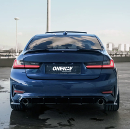 Oneway Achterbumperskirt (Diffuser) passend voor BMW 3-Serie G20/G21 2018-2022 - Glanzend zwart
