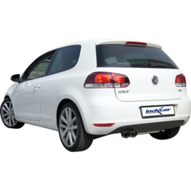 100% RVS Sportuitlaat passend voor Volkswagen Golf VI 1.4TSi (160pk) 2008- 2x80mm Racing