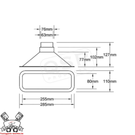 Inlaat 63+76mm Zwart