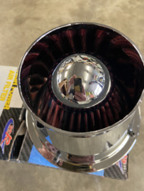 Air Filter 76mm Chroom/Rood