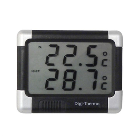 Thermometer Binnen/Buiten Zwart/Zilver