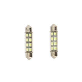 8Q LED/SMD Festoon Lampen Wit 42x10mm Set a 2 stuks