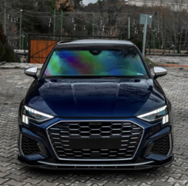 Oneway Voorspoilerlip passend voor Audi A3 S-Line/S3 8Y 2020- - Glanzend zwart