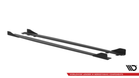 Maxton Design STREET PRO SIDESKIRTS DIFFUSERS + FLAPS AUDI S3 / A3 S-LINE SEDAN 8V Gloss Black