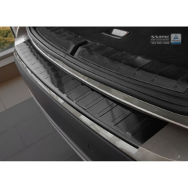 Zwart RVS Achterbumperprotector passend voor BMW X1 E84 2012-2015 'Ribs' excl. M-Pakket