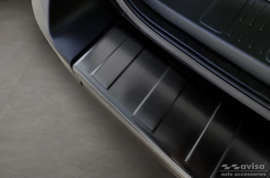 Zwart RVS Achterbumperprotector passend voor Volkswagen Crafter & MAN TGE 2017- 'Ribs' ('XL'-version)