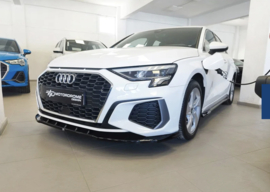Motordrome Voorspoiler passend voor Audi A3 (8Y) Sportback & Sedan S-Line / S3 2020-2024 (ABS Glanzend zwart)