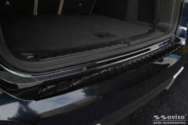 Zwart RVS Achterbumperprotector passend voor BMW iX3 (G08) 2020- 'Ribs'