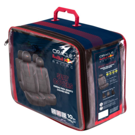 Red Bull Oracle Universele stoelhoezenset Pro - 10-delige set - Zwart/Rood - geschikt voor Side-Airbags