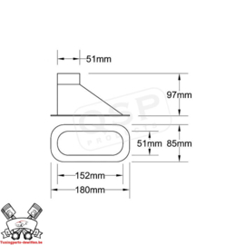 Inlaat 51mm Zwart