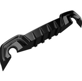 Oneway Achterbumperskirt (Diffuser) passend voor BMW 3-Serie G20/G21 M-Pack 2018-2022 (met ronde uitlaatsierstukken) - Glanzend zwart