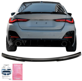 Oneway Achterspoiler passend voor BMW i4 G26 M-Pack 2021- & 4-Serie G26 M-Pack/M440i 2021- - Glanzend zwart
