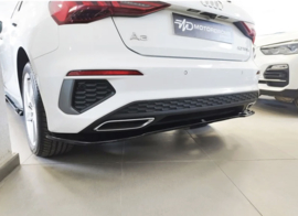 Motordrome Achterbumperskirt (Diffuser) passend voor Audi A3 (8Y) Sportback S-Line 2020-2024 (ABS)
