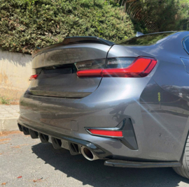 Oneway Achterbumperskirt (Diffuser) passend voor BMW 3-Serie G20/G21 2018-2022 - Glanzend zwart