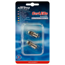 BAX9S (H6) SMD/LED AC Lampen 12V Xenon-Optiek Wit, set à 2 stuks, met CAN-bus ondersteuning