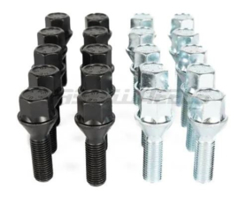 SK-Import Zeskant Wielbouten Lang 32mm Zeskant 17 Staal M12x1.25 (Zwart Of Zilver)