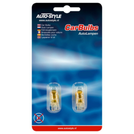 T-10 12V/5W Lampen 12V Geel (Coated), set à 2 stuks