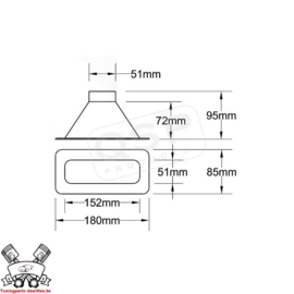 Inlaat 51mm Zwart