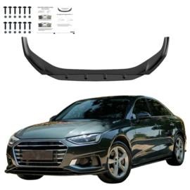 Oneway Voorspoilerlip passend voor Audi A4 (B9) Sedan/Avant Facelift 2019-2024 - Glanzend zwart