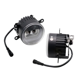 AutoStyle Set semi-universele LED mistlampen + DRL 'U-Shape' dagrijverlichting - Diameter 90mm - ECE-R19/R87 E-keur