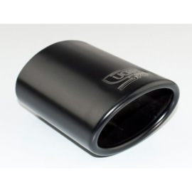 Ulter Sport Uitlaatsierstuk - Ovaal 95x65mm Schuin - Lengte 120mm - Montage 40-55mm - Zwart RVS