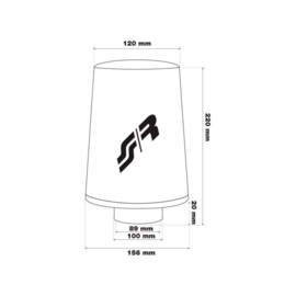 Simoni Racing Universeel Schuimluchtfilter conisch 156/120mm - incl. 3 adapterringen