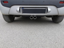 Uitlaat passend voor Toyota Aygo, Citroen C1 & Peugeot 107 2005-2014 - midden sierstukken 70mm