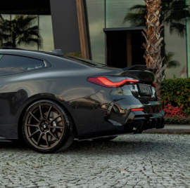 Oneway Achterbumperskirt (Diffuser) passend voor BMW 4-Serie G22/G23 Coupe/Cabrio M-Pack/M440i 2020-2024 & Facelift 2024- - Glanzend zwart