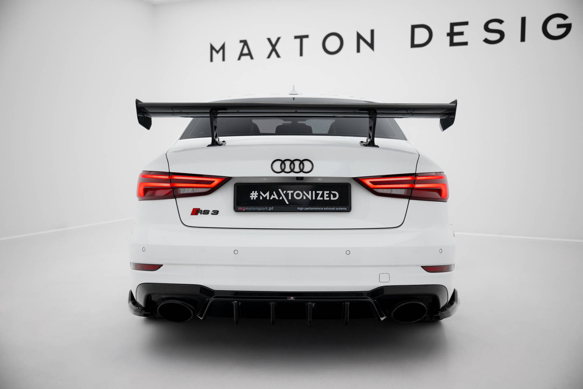 Maxton Design Carbon spoiler met interne beugels, Audi A3 / A3 S-Line / S3 / RS3 Sedan 8V / 8V Facelift