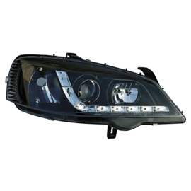 Set Koplampen DRL-Look passend voor Opel Astra G 1998-2003 - Zwart