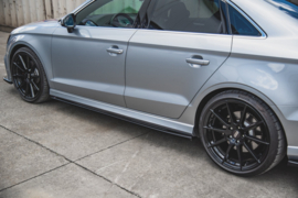 Maxton Design SIDESKIRTS DIFFUSERS V.2 AUDI S3 / A3 S-LINE SEDAN 8V FACELIFT Gloss Black